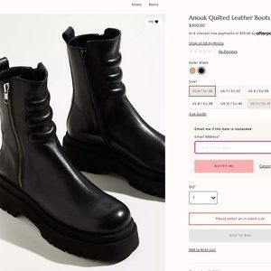 Sz 36/ 6.5 E8 MIISTA ANOUK LEATHER BOOTS